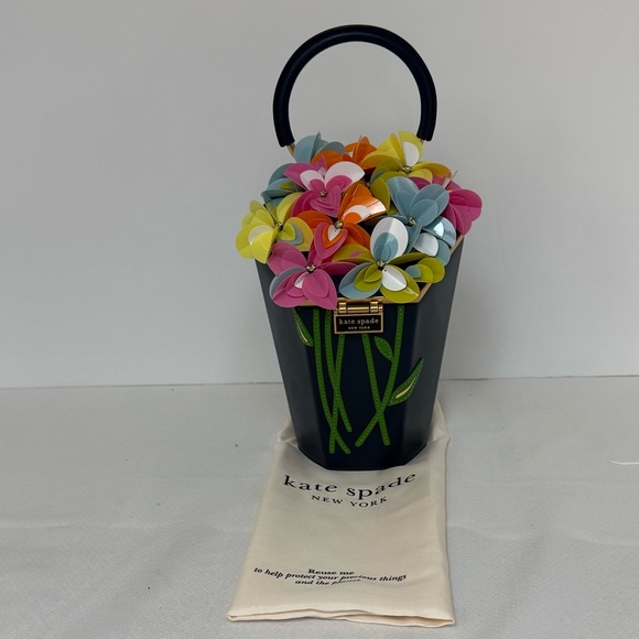 Kate Spade New York Blue 3D Bouquet Top-handle  Shoulder Bag - Picture 3 of 12